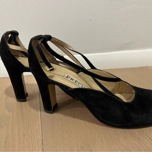 Vintage Précis  Black Suede Heels by Preen